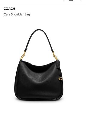 Coach Black Pebbled Leather Shoulder Bag with Gold Hardware